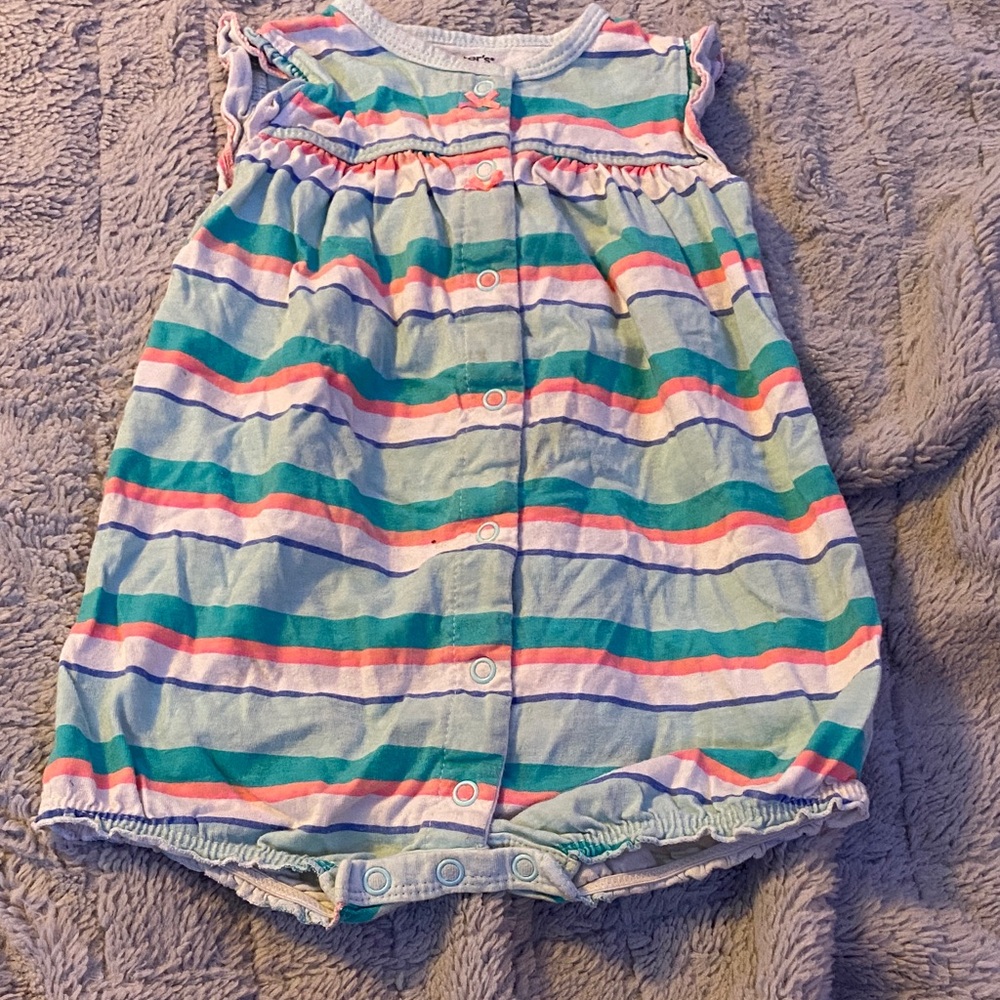 Girls romper with crab on the back